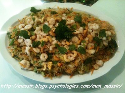 Salade chinoise aux crevettes
